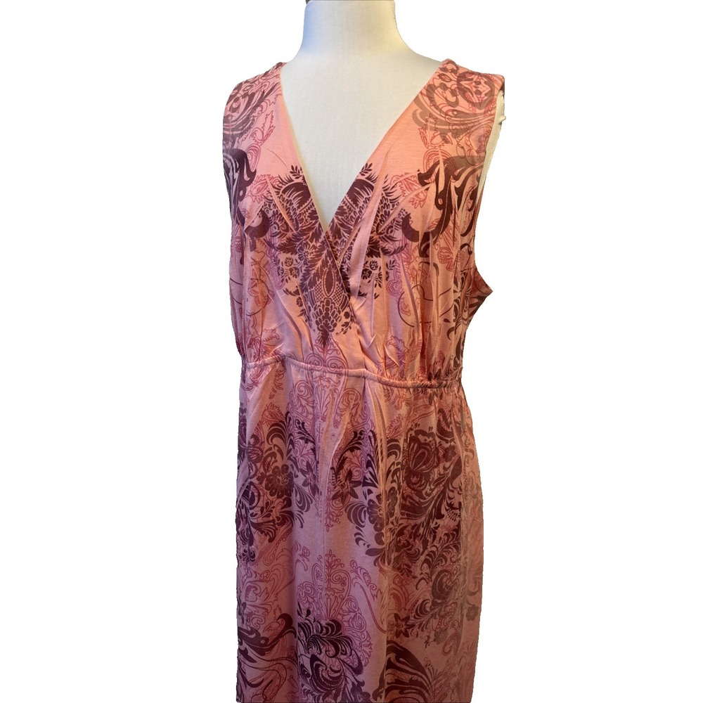 Appropriate Behavior Pink Floral Stretch Dress Womens 3X Boho Whimsy Resort Soft - Picture 3 of 8